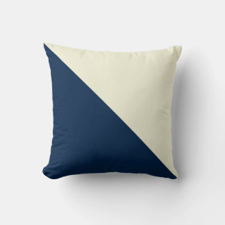 Beige & Navy Blue Diagonal Dekorativ kudde