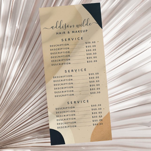 Beige Navy Blue Modern Abstrakt Shapes Neutralt Reklamkort (Skapare uppladdad)