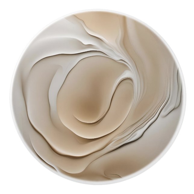 Beige neutrala trender abstrakt konst knopp (Framsidan)