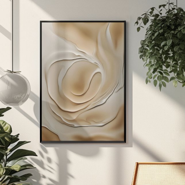 Beige neutrala trender abstrakt konst poster (Skapare uppladdad)