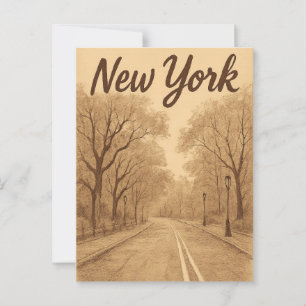 Beige new york vykort