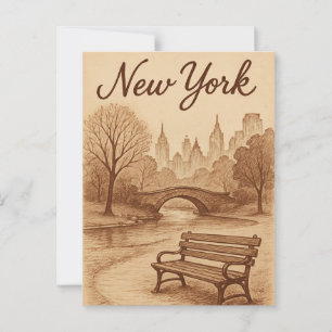 Beige new york vykort