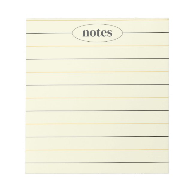 Beige Notes Sleek & Modern Stationery Anteckningsblock (Framsida)