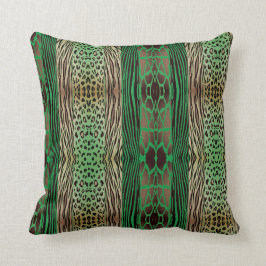 Beige och Blue Animal Prated Zebra Rand Pillow Kudde