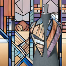 Beige och Blue Art Deco