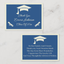 Beige och Blue Customized Studenten Tack