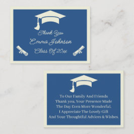 Beige och Blue Customized Studenten Tack Anteckningskort