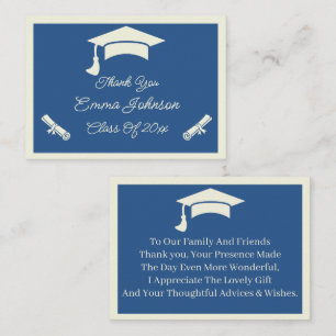 Beige och Blue Customized Studenten Tack Anteckningskort