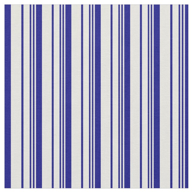 Beige och Blue Färgad Stripe/Linjerad Mönster Tyg (Närbild)