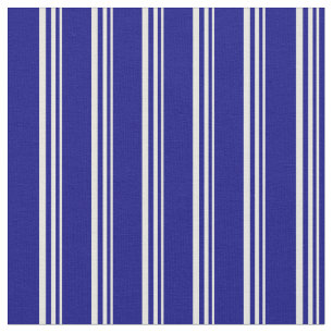 Beige och Blue Stripe/LUNDA Mönster Tyg