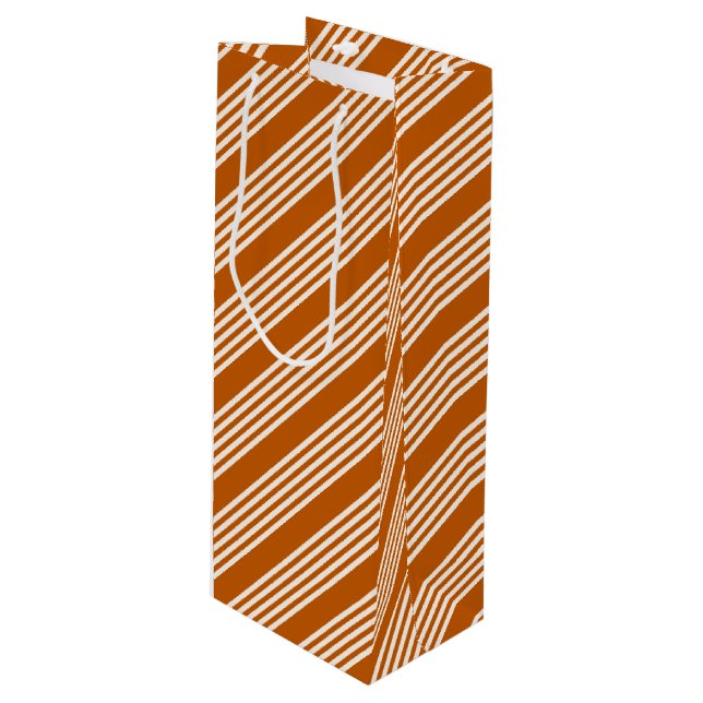 Beige och bränd orange fem rand mönster (Framsidan Vinklad)