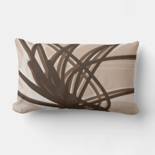 Beige och Brown Artistic Abstrakt Rosett band Lumbarkudde