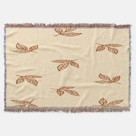 Beige och Brown Löv Throw Blanket Filt