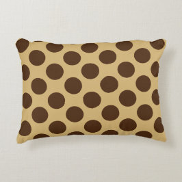 Beige och Brown Polka dots Prydnadskudde