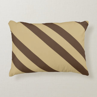 Beige och Brown Rand Prydnadskudde