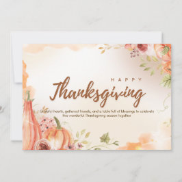 Beige och Brown Simple Happy thanksgiving Julkort