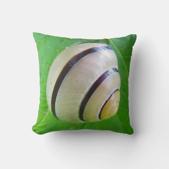Beige och Brown Snailshell Kudde (Framsida)