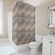 Beige och Brown Swirl Shower Curtain
