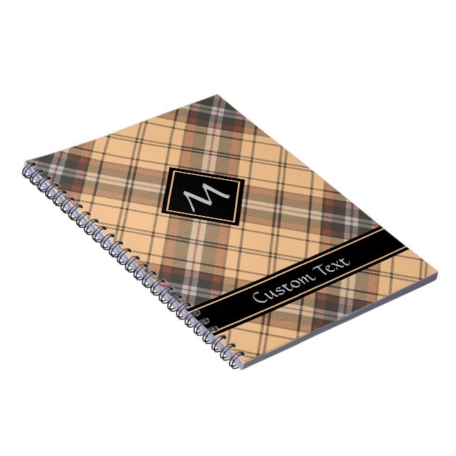 Beige och Brown Tartan Anteckningsbok (Högra Sidan)