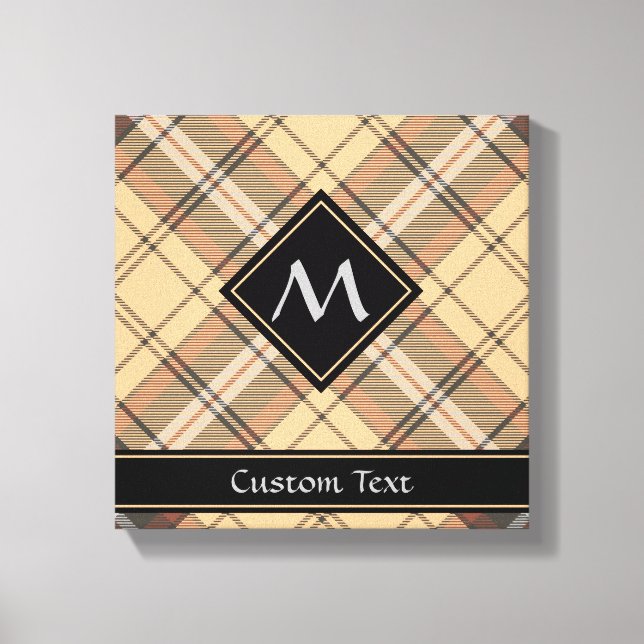 Beige och Brown Tartan Canvastryck (Framsida)