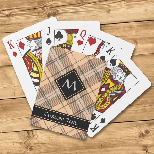 Beige och Brown Tartan Casinokort (Skapare uppladdad)