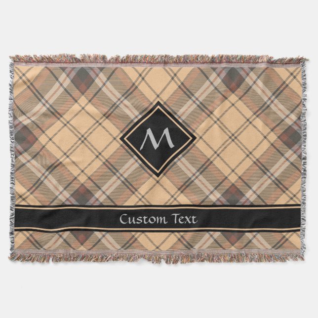 Beige och Brown Tartan Filt (Framsidan)