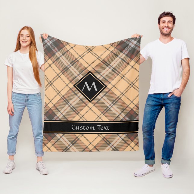 Beige och Brown Tartan Fleecefilt (På plats)