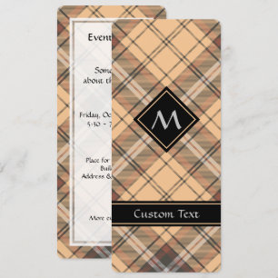 Beige och Brown Tartan Inbjudningar