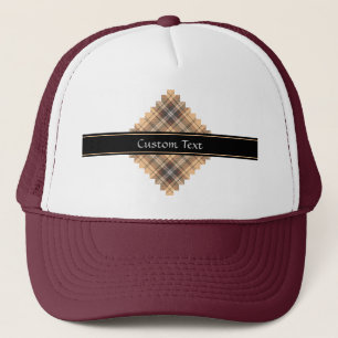 Beige och Brown Tartan Keps