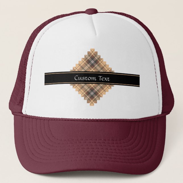 Beige och Brown Tartan Keps (Framsida)
