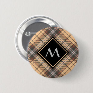 Beige och Brown Tartan Knapp