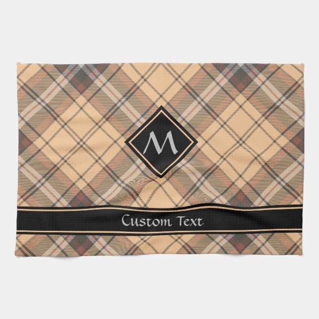 Beige och Brown Tartan Kökshandduk (Horisontell)