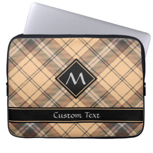 Beige och Brown Tartan Laptop Fodral