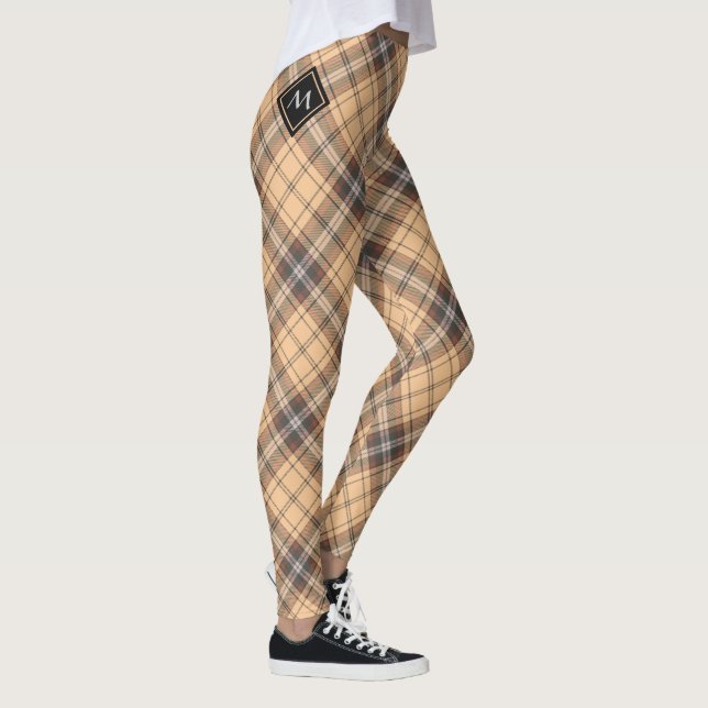 Beige och Brown Tartan Leggings (Höger)
