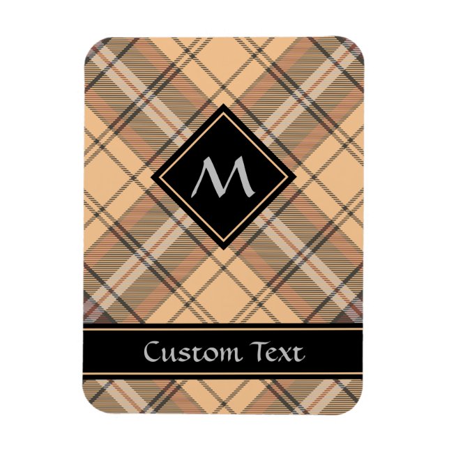 Beige och Brown Tartan Magnet (Vertikal)