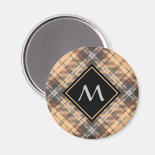 Beige och Brown Tartan Magnet