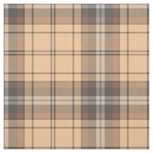 Beige och Brown Tartan Tyg (Provkarta)