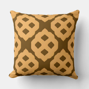 Beige och Brun Geometrisk Mönster Kudde