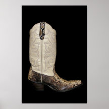 Beige och Brun Ormskinnskowboyboot