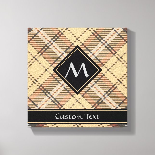 Beige och brun tartan canvastryck (Framsida)