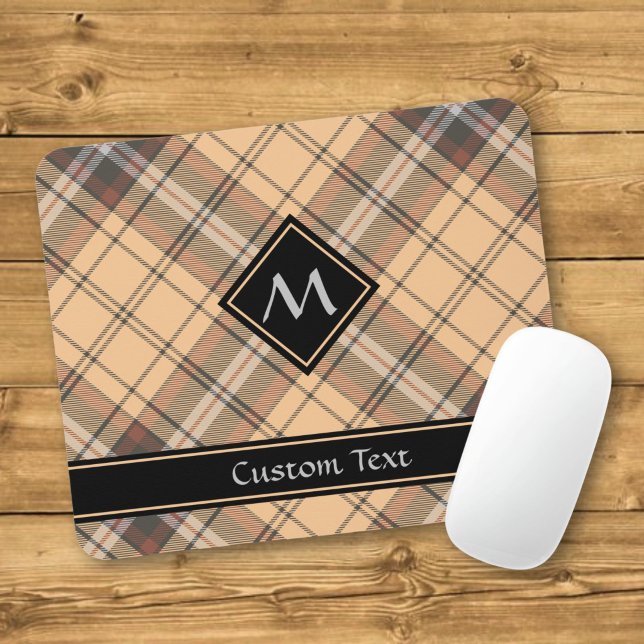 Beige och brun tartan musmatta (Skapare uppladdad)