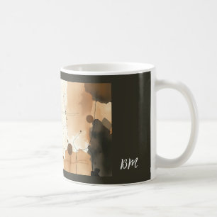 Beige och bruna organiska övertoningar kaffemugg