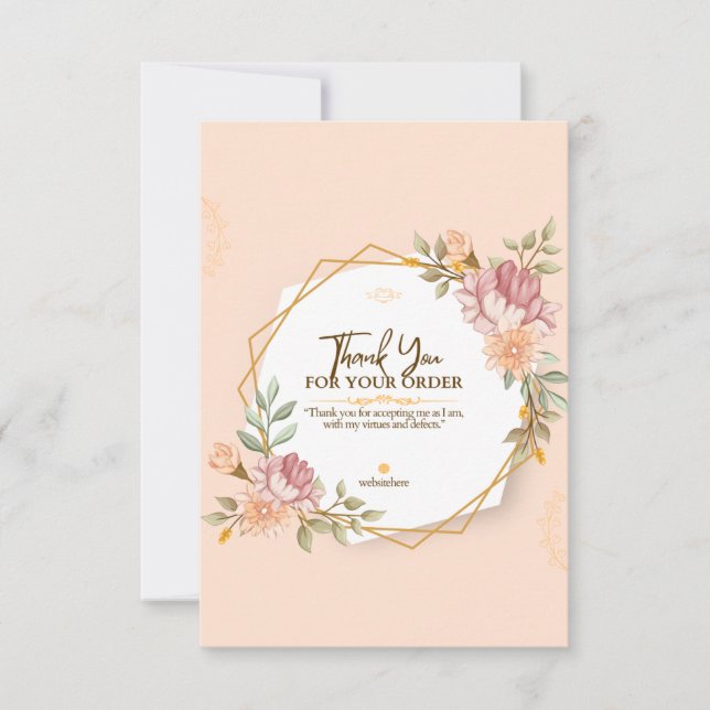 Beige och brunt minsta tack kort (Framsida)