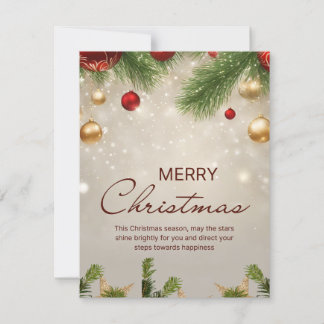 Beige och Cream God jul Flyer Julkort