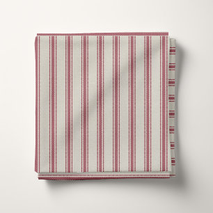 Beige och Crimson Red Classic Ticking Rand Tyg
