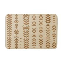 Beige och Earth Brown Bath Mat
