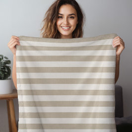 Beige och Elfenbenskusten Rand | Modern jordbruksd Fleecefilt