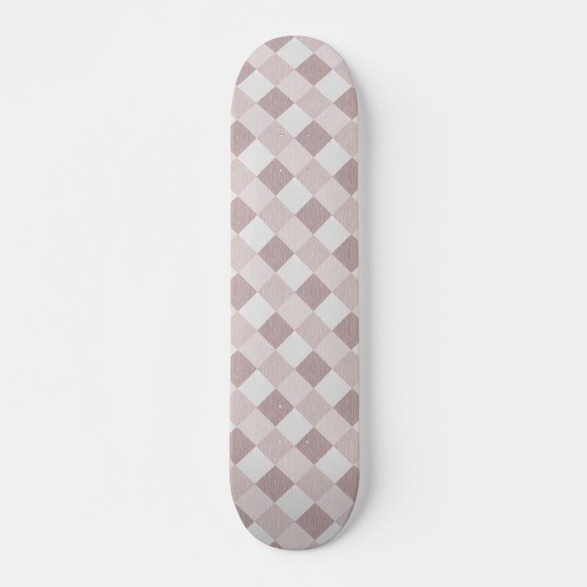 Beige och Grått Geometric Patchwork Mönster Obliqu Mini Skateboard Bräda 18,5 Cm (Framsida)