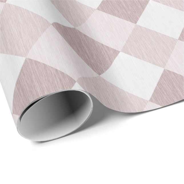 Beige och Grått Geometric Patchwork Mönster Obliqu Presentpapper (Rullad Hörn)