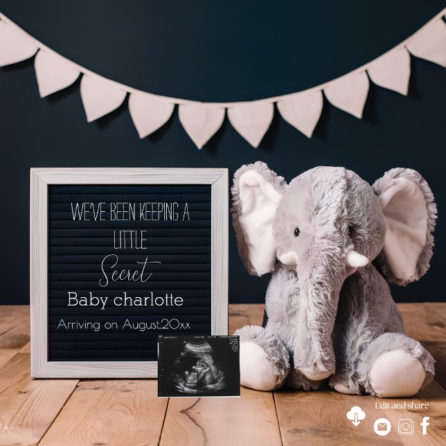 Beige och grått Minimalist gravid-meddelande Inbjudningar (Skapare uppladdad)